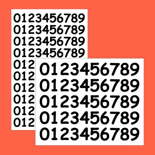 Small rounded vinyl - small, numbers