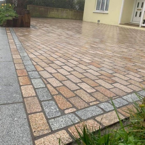 Yellow granite setts pavers - yellow,