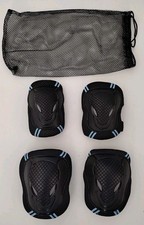 4x Elbow Knee Pads Sport Safety Protective Gear Guard Kids Boys Girls Black M