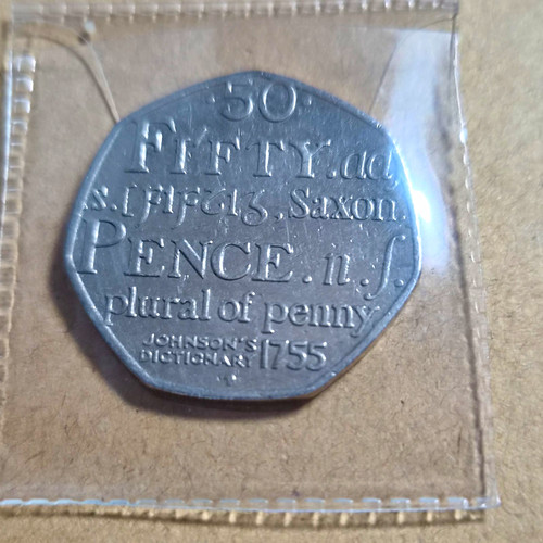 50p 2001 johnson - uk,