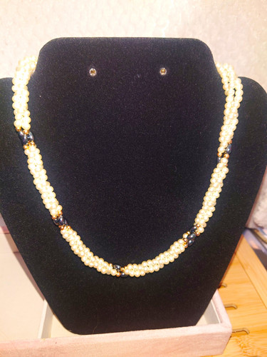 White faux pearl beaded - white,