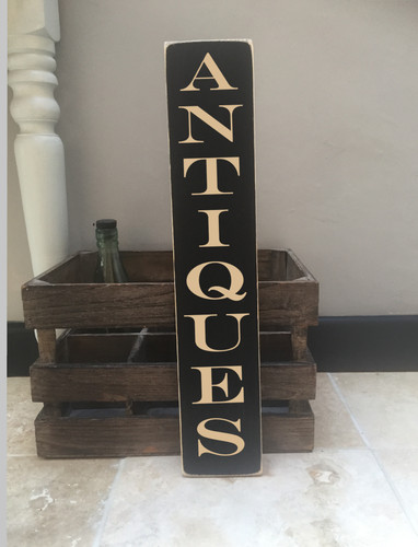 Antiques sign shop - , vertical