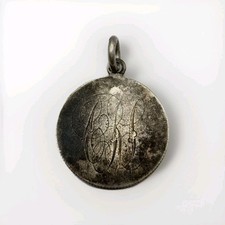 1906 Old Antique English Sterling Silver Love Token Shilling Coin Pendant Charm