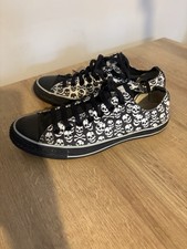 Converse All Star Low Top Black and White Skull and Crossbones Men’s Uk Size 9
