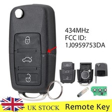 434MHz Remote Key Fob 3Button ID48Chip For VW Golf Polo Bora Beetle 1J0959753DA