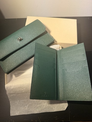 Rolex grain leather wallet zip - rolex,