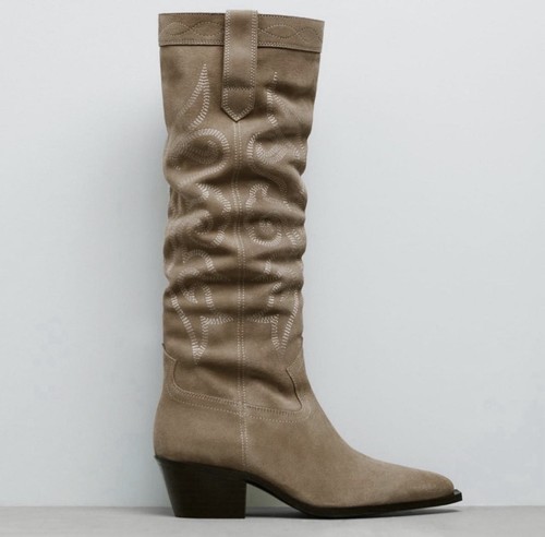 Zara camel brown suede - camel,