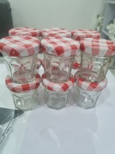 Lot of 12  Empty Glass Jars with Lids No Labels Clean