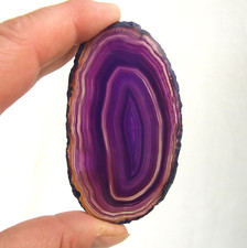 Banded Purple Agate Geode Slice 8cm x 4.5cm Polished Brazil