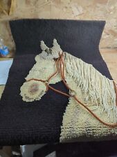 Woolmark Horse 3D Pure New Wool Pile Vintage Rug Wall Hanging