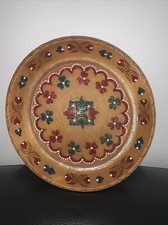 Decorative Carved Wooden Bowl Mandala Design Boho Rustic New Hand Painted Design