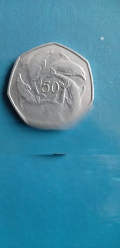 Gibraltar 50p dolphin - gibraltar,