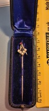 Antique Freemason Pin Pearl, Possibly Ruby/ Gold  Old Box Women Lady Freemason