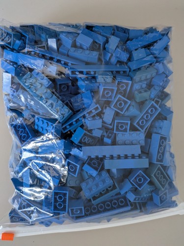 Lego blue bricks 1kg 1000g - lego,