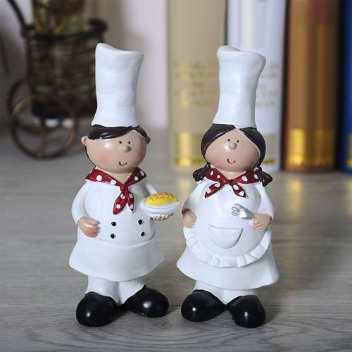 Resin couple chef figurine - 2x,