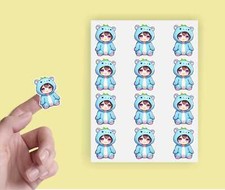 x24 Hippo costume sticker