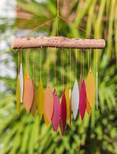 Glass Wind Chime Leaves Windchime Garden Art Home Decor Mobile Fair Trade Autum 