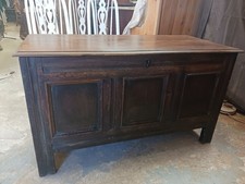Early 18th Century Oak Three Panel Coffer.