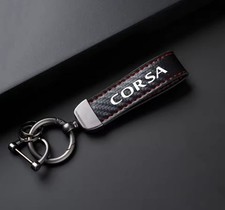 Corsa Keyring Key Chain Black Carbon Fibre Red Stitching Vauxhall