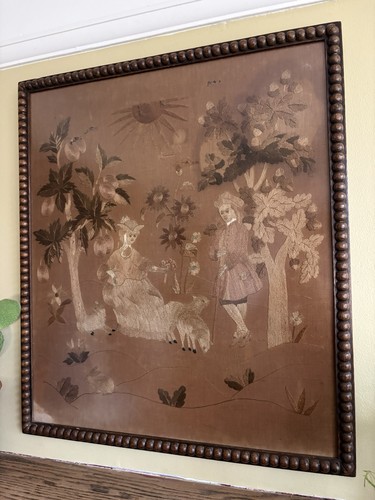 Antique silk embroidery - antique,