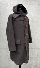 The Original Gloverall Hooded Wool Duffle Coat Grey-UK 16