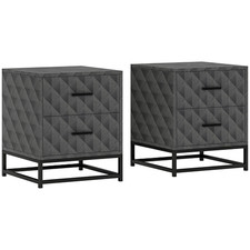 Homcom bedside table set 2 - bedside, of