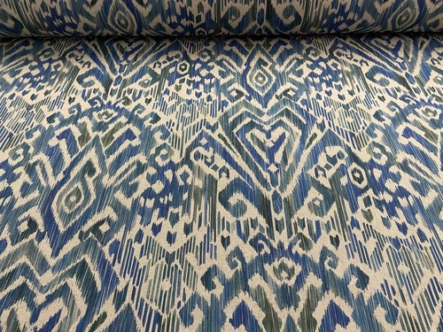 Zen ikat linen - zen, blue
