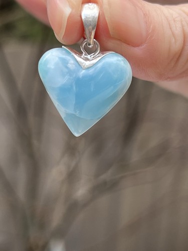 Larimar heart pendant aaa - pendant, aaa+