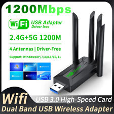 1200Mbps USB WiFi Adapter Dual Band 2.4/5G Wireless Network Wifi Dongle Antennas