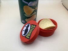 Made For Pringles To Go Chip Holder Red Lunch Box Pot Travel Container Red