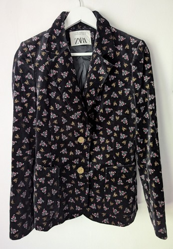 Zara black velvet floral - zara,