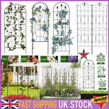 2PCS Garden Arch Trellis Metal Frame Climbing Plant Archway Trellis Fence Panel