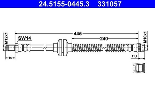 Brake hose ate fits renault - brake,