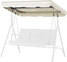 Flexzion Porch Swing Canopy Replacement Top Patio Swing Cover, White 66" X 45"