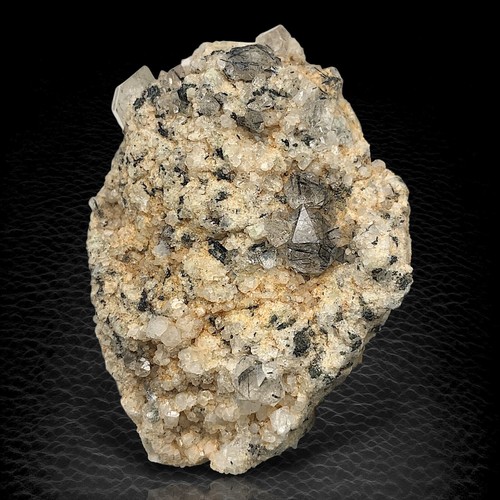 Black rutile with - rutile, on