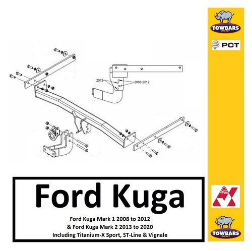 Towbar for ford kuga - 2008, to