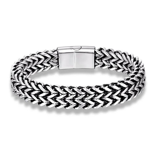 Men stainless steel bracelet - steel,