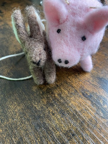 Needle felt hanging animals - needle,