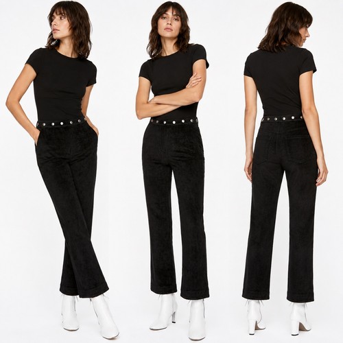 Alexachung black velour popper - black,