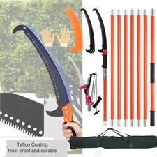 Manual Pole Saw Extendable Tree Pruner 7.3-27ft Fiberglass Pole Hook Cutter UK