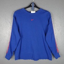 Women's Nike Sportswear Crew Logo Tape Sweatshirt Pullover Size L (0245)