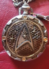 Franklin Mint Star Trek Enterprise Pocket Watch + chain,   Not Working
