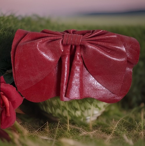 Dune leather and suede - red, bow