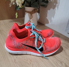 EUC Womens Nike Free 4.0 Flyknit Running Shoes Size 4.5 EU 38 Bright Crimson