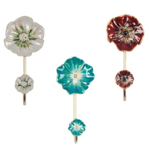 Meta floral wall hooks gold - floral,