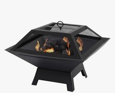 SQUARE FIRE PIT BBQ GRILL