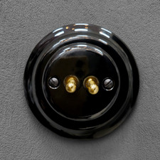 Black Porcelain 2-Gang Two-Way