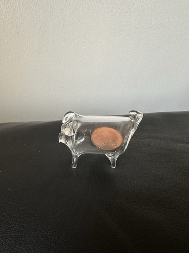 Vintage miniature glass pig - miniature,