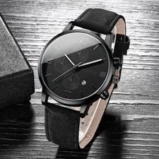 Fashion Temperament Leather Quartz Wristwatch UK