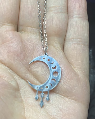 Moon necklace phases - necklace,